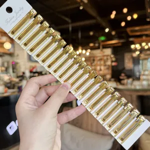 Transparent gold label acrylic hair clip 4.7cm duckbill side bang clip fashion hair accessory