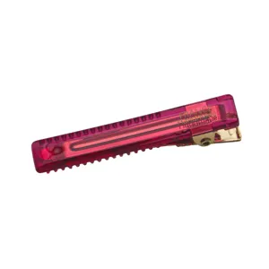 Pink acrylic duckbill hair clip 4.7cm transparent side barrette for daily hair styling