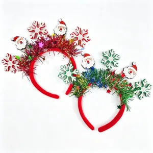 Weihnachtshaarband mit Weihnachtsmann und Schneeflocken, bunte Lametta für Party Kostüm.