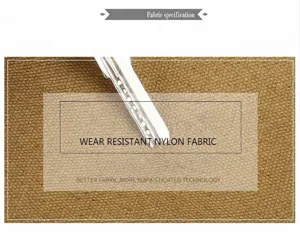Detailed view of durable brown canvas fabric for men shoulder bag, wear-resistant material close up