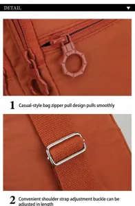 Women fashion casual chest bag multi-layer waterproof nylon outdoor crossbody bag