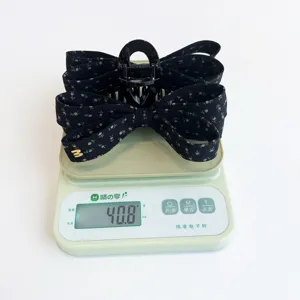 Pince a cheveux noeud floral noir, elegante pince griffes ruban multicouche accessoire.