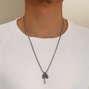 Collana Con Pendente a Tema Baseball in Acciaio Inossidabile Con Guanto Mazza Berretto Gioielli Sportivi per Stile Unisex Hip Hop
