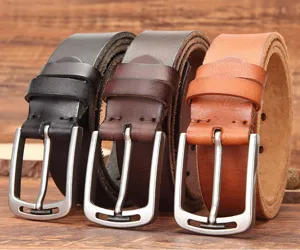 Ceinture en cuir decontractee pour homme boucle en metal style jean tendance mode
