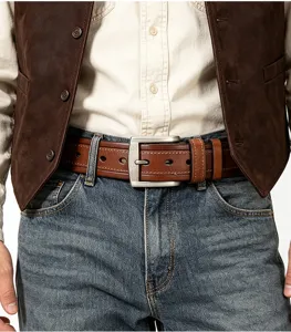 Ceinture homme en cuir veritable boucle ardillon classique decontractee stylise