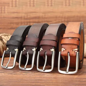 Ceinture homme en cuir veritable avec boucle ardillon ceinture de taille tendance