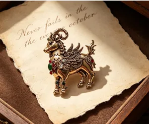 Vintage mythical ram brooch retro gold animal pin elegant coat suit fashion jewelry accessory