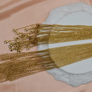 Chaine croisee en acier inoxydable dooree et chaine o plate pour bijoux DIY partie