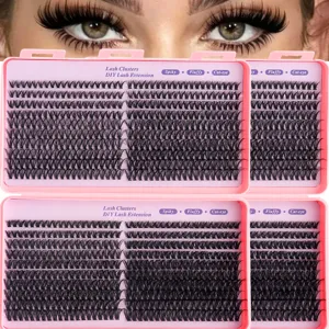 Libro di Ciglia a Ciocche DIY Ciglia Singole Termosaldated Estensione Spiky Fluffy Cat Eye Ciglia Finte Naturali per Trucco Donna Accessori