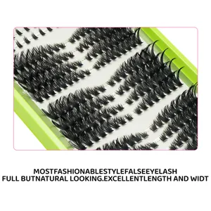 Pestañas postizas en racimos individuales, diseño segmentado grueso y rizado para un look natural.
