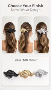 Elegant irregular wave hair claw clip spring barrette in black gold silver for women