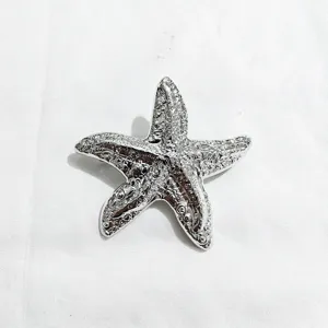 Silver starfish hair clip elegant metal barrette ocean style hair accessory for women