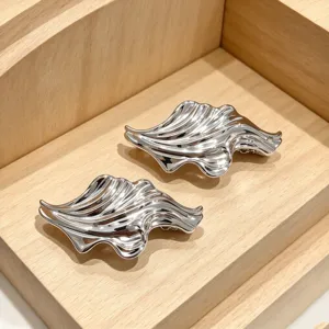 Silver irregular metallic hair clip spring barrette elegant fashion hair styling accessory