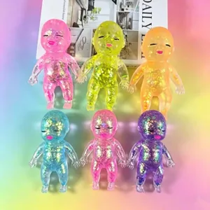 Glitter Natasha baby squishy toy, cute slow rebound stress relief sensory toy for kids adults.