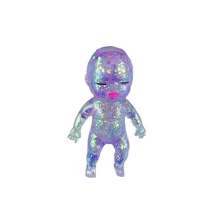 Glitter purple baby squeeze doll sensory fidget toy slow rebound stress relief toy for kids.