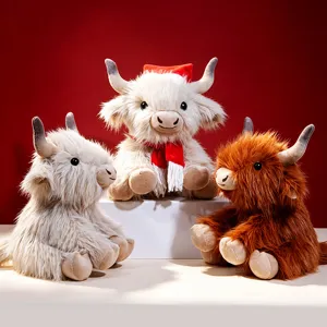 Simulation Vache des Highlands Peluche Mignonne Animal En Peluche Yak Poupée Doux Moelleux Oreiller Cadeau D'Anniversaire Pour Enfants