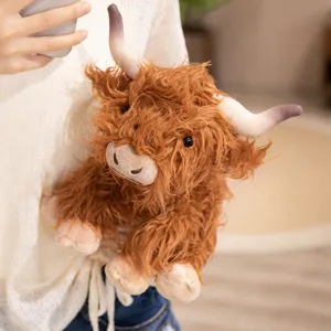Mignon jouet en peluche de vaches des Highlands écossaises poupée douce cadeau d'anniversaire
