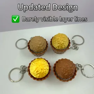 3D gedruckter Schokoladen Klicker Fidget Schlüsselanhänger Set, glatte Oberfläche Anti Stress Spielzeug.