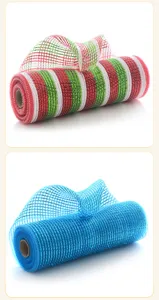 Christmas poly deco mesh ribbon roll for wreath making and holiday party decoration crafts