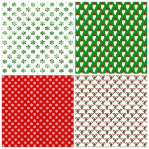 Christmas scrapbook paper set, 12 sheets DIY journal background paper for card making crafts.