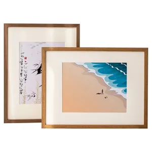 Marco de fotos de madera maciza para colgar en la pared, pintura de arte y boceto.