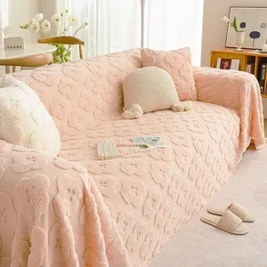 Roze pluche bankhoes deken donzig anti-kattenkras meubelbeschermer woonkamer decoratie