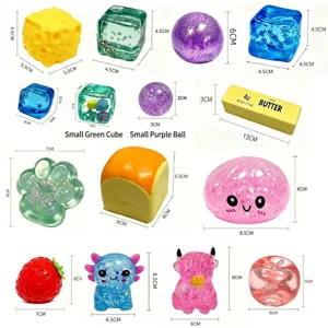 Cute malt sugar squishy toys slow rising stress relief sensory toys set multi styles.