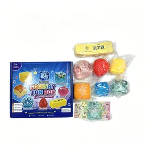 8pcs squishy fun box sensory toys set slow rebound stress relief toys detail display