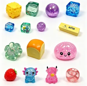 Cute assorted squishy toys set slow rebound stress relief sensory toys collection.