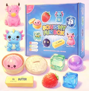 8pcs Malt Sugar Squishy Toy Box Slow Rebound Stress Relief Cute Animal Food Gift Set