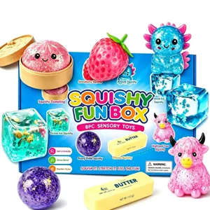 8pcs sensory toys squishy box set slow rising cute stress relief fidget toys for kids adults
