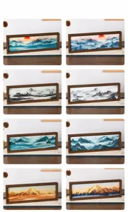 3D dynamic quicksand art painting wooden frame landscape home decor ornament showcase