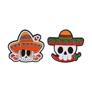 Mexican Sombrero Skull Enamel Pins Day of the Dead Cartoon Brooch Badge Accessories