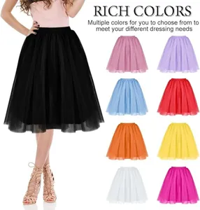 Women Tutu Skirt Fluffy Tulle Skirt Mesh Skirts Party Costume Multiple Colors Available