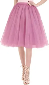 Pink tulle skirt women fluffy tutu skirt party costume dress elegant princess aesthetic