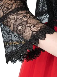 Black lace shrug short bolero cardigan women summer sheer hollow out floral top jacket