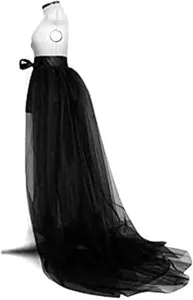 Schwarzer Tüll Mesh langer Rock Braut Schleife elegante Mode Frauen Damen Bekleidung