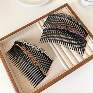 Kristal strass haarkam zwarte kunststof inzet haarstyling accessoires voor vrouwen