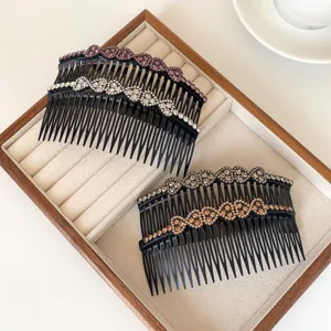 Elegant rhinestone hair comb set, sparkling crystal insert comb for stylish hairstyles.