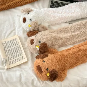 Long plush dog hot water bag winter cozy warm bed water injection bag cute cover