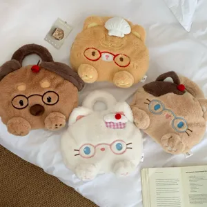 Cute plush rechargeable hand warmer bag winter portable cute cartoon hot water bottle for women.