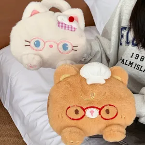 Cute rechargeable plush hand warmer USB heating bag winter warm belly cute cartoon hand warmer