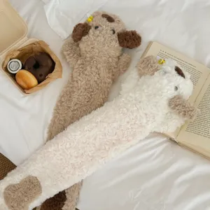 Long plush hot water bottle cover cute dog design winter warm bed cozy comfort artifact