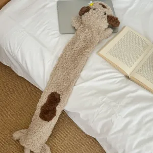 Long plush dog hot water bottle cover winter bed warmer cute animal plush cozy heating bag