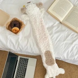 Long plush hot water bottle cover cute animal design soft winter warm bed cozy essential