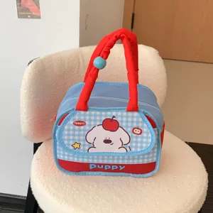 Cute cartoon puppy bento lunch bag portable thermal handbag for students and office workers.