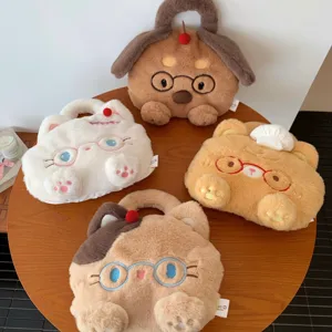 Cute plush rechargeable hand warmer bag winter warm water bag cute cartoon animal design portable