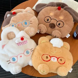 Cute plush electric hand warmer water bag cute cartoon animal design winter warm cozy accessory