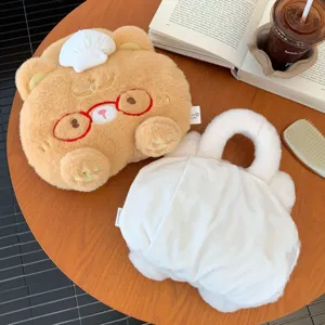 Cute rechargeable explosion-proof handheld plush hot water bag for winter belly warm