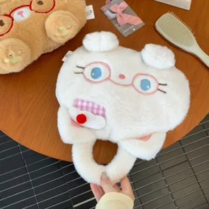 Cute plush rechargeable hand warmer portable winter warm water bag cute cat design soft fabric